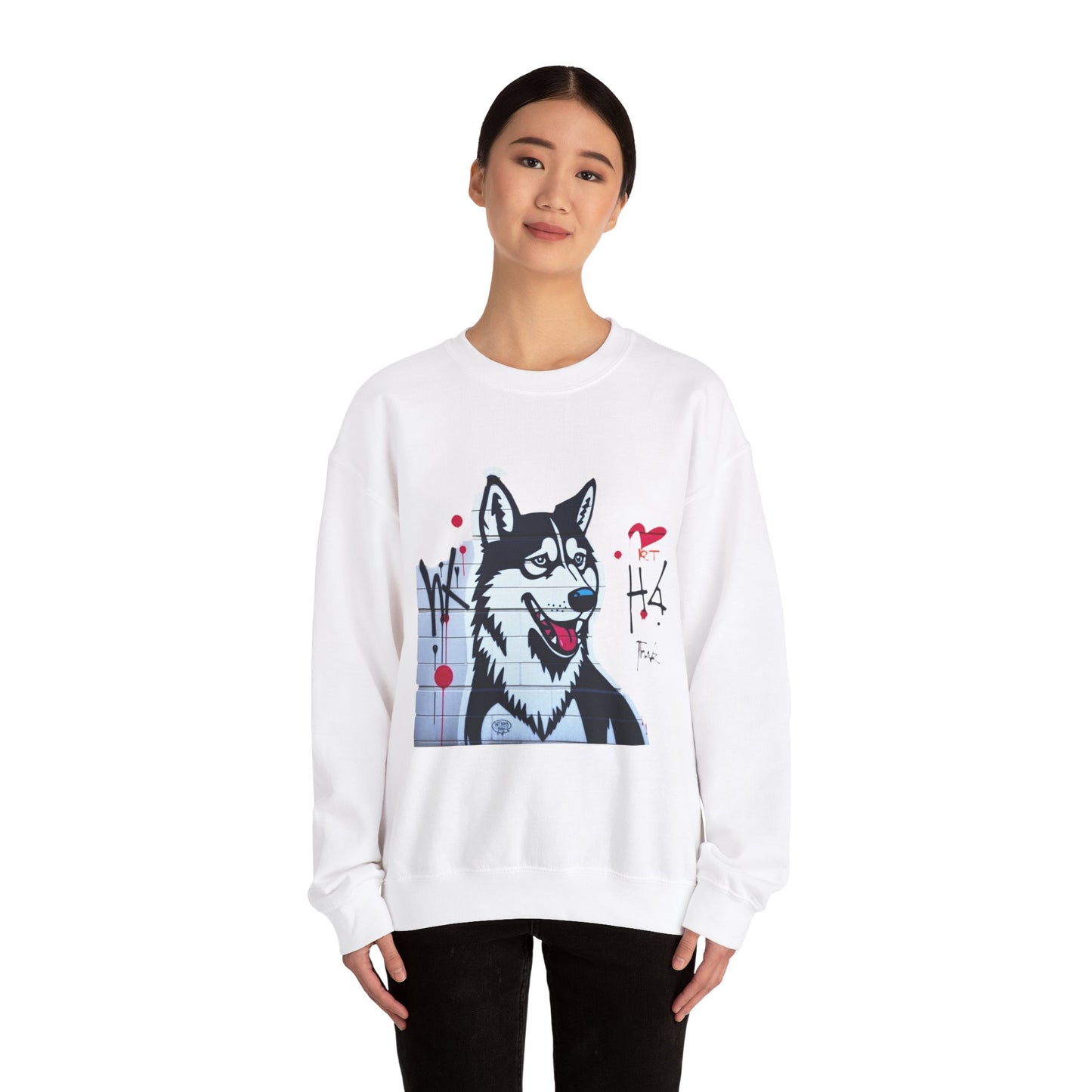 Graphic Husky Crewneck Sweatshirt - Unisex Heavy Blend™ - Cozy & Stylish