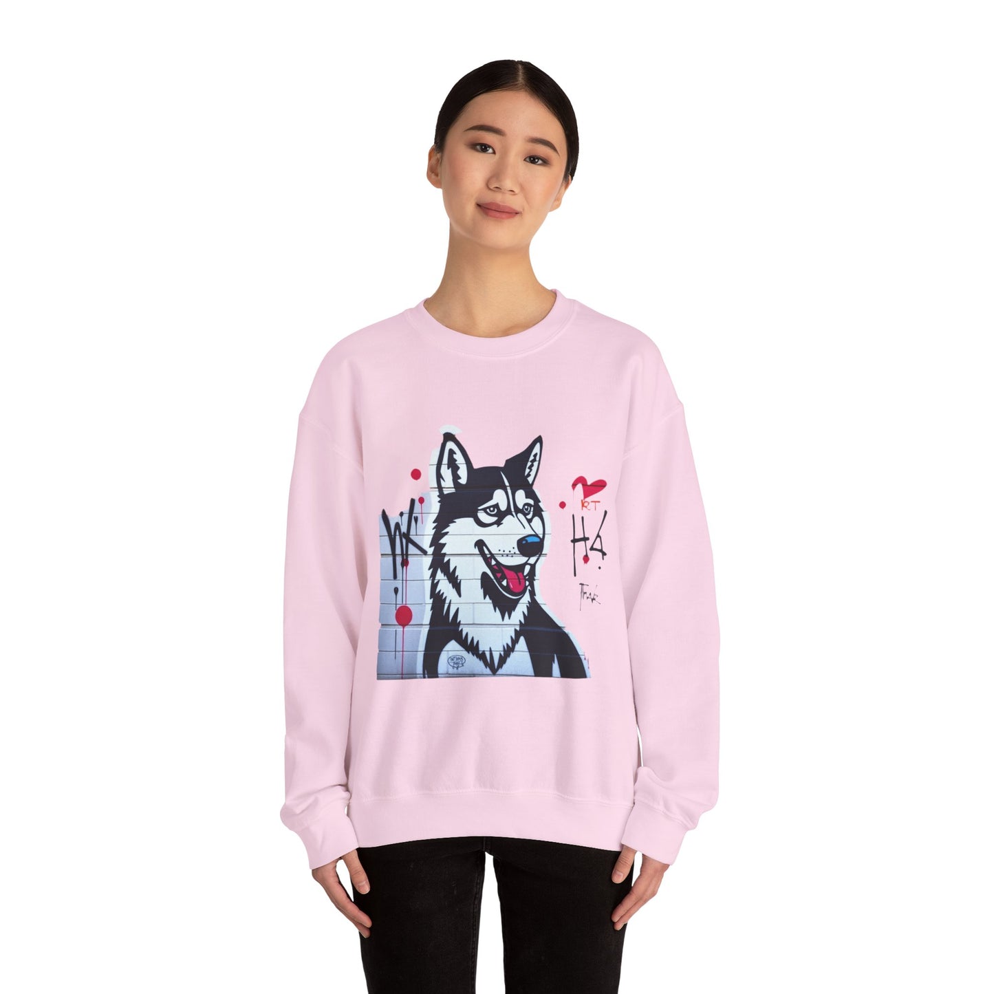 Graphic Husky Crewneck Sweatshirt - Unisex Heavy Blend™ - Cozy & Stylish